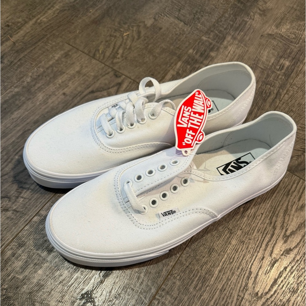 White Lace-up Vans Sneakers New with Tags